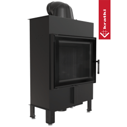 Čelični kamin KRATKI LUCY SLIM 8 kW Ø 160 s crnom termotečkom oblogom