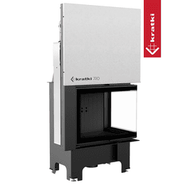 Plieninis židinys KRATKI VNP 700/480 12 kW Ø 200 Lift-up juodas thermotec