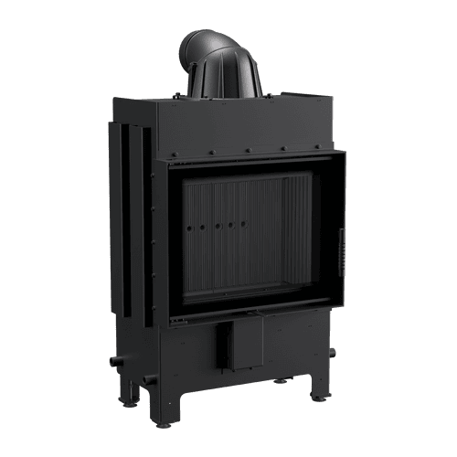 Kominek powietrzny stalowy KRATKI LUCY SLIM 8 kW Ø 160 czarne wyłożenie