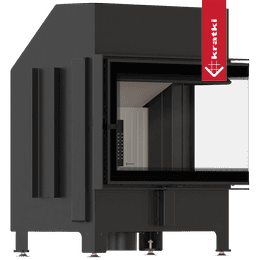 Insert cheminée KRATKI ZIBI ECO 9,9 kW Ø 180 angle droit, porte à fermeture automatique