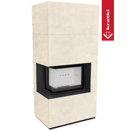 Modulárny krb KRATKI FLOKI BOX ľavý 8 kW Ø 160 kremenný spekáč FOKOS TALCO