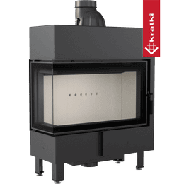 Steel fireplace KRATKI LUCY SLIM left 10 kW Ø 160