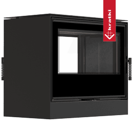 Kominek wolnostojący tunelowy KRATKI KARI 80 12 kW Ø 180 czarny termotec