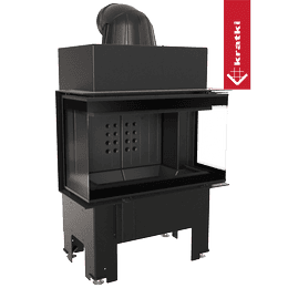 Focar semineu KRATKI NBC 680/280 7 kW Ø 160 termotec negru