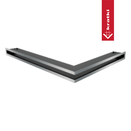Grille de cheminée LUFT coin gauche 76,6x54,7x6 Inox
