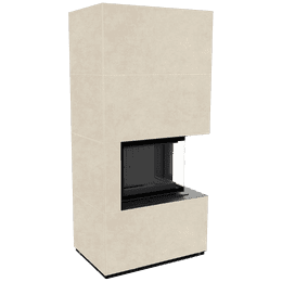 Kaminbausatz KRATKI FLOKI BOX rechts 8 kW Ø 160 Quarzsinter FOKOS SALE schwarz Verkleidung