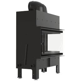Jekleni kamin KRATKI FLOKI L desni 12 kW Ø 200 črn thermotec