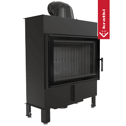 Steel fireplace KRATKI LUCY SLIM 10 kW Ø 160 black thermotec