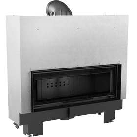 Steel fireplace MB100 14 kW Ø 200 Lift-up black thermotec