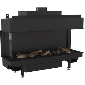 Gas Fireplace LEO 100 triple glazing propane butane ∅ 100/150 9,5 kW