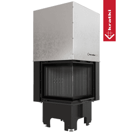 Insert cheminée en acier KRATKI VNL 480/480 8 kW Ø 200 porte relevable revêtement noir