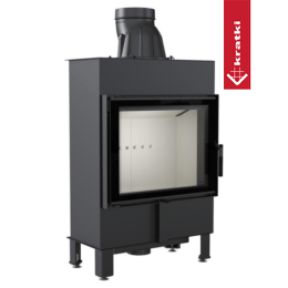 Kamineinsatz aus Stahl KRATKI LUCY SLIM 8 kW Ø 160 mit Türfeder
