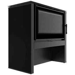 Kaminofen aus Stahl KRATKI JUNO 12 kW Ø 160 schwarzes Paneel schwarz Verkleidung