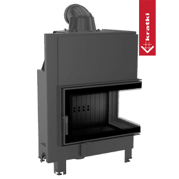 Chimenea KRATKI MBO derecha 15 kW Ø 200 vidrio doblado thermotec negro
