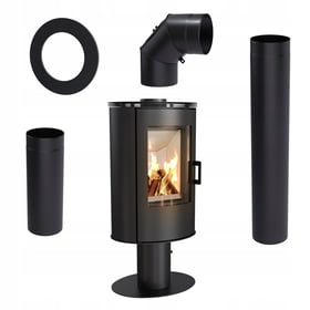 Wood burning steel stove AB S/N/DR 8 kW Ø 150 with accessories
