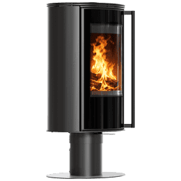 Piec wolnostojący KRATKI ERIK N/O Ø 150 5,5 kW czarny termotec z domykaniem