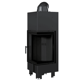 Steel fireplace MBN right 10 kW Ø 200 black thermotec
