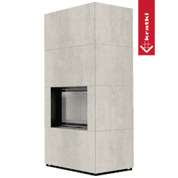 Kaminbausatz KRATKI FLOKI BOX 8 kW Ø 160 Quarzsinter NATURALI PIETRA DI SAVOIA PERLA BOCCIARDATA