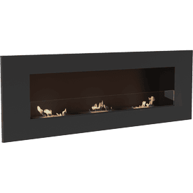 Wall mounted Bioethanol fireplace DELTA 3 black with glazing TÜV