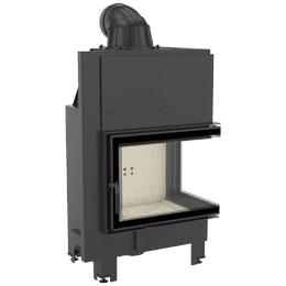 Kamineinsatz aus Stahl KRATKI MBZ rechts 13 kW Ø 200 gebogenes Glas