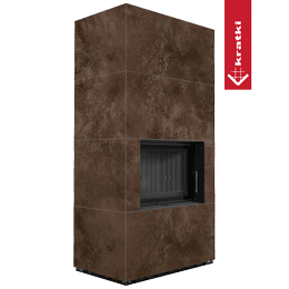 Cheminée modulaire KRATKI FLOKI BOX 8 kW Ø 160 Quartz fritté OXIDE MORO thermotec noir