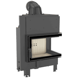 Kamineinsatz aus Stahl KRATKI MBM rechts 10 kW Ø 200 gebogenes Glas