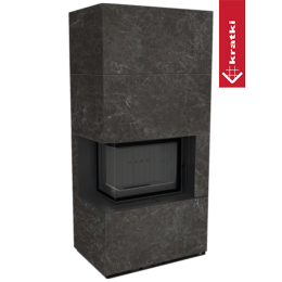 Modulárny krb KRATKI FLOKI BOX ľavý 8 kW Ø 160 NATURALI NERO GRECO čierny thermotec
