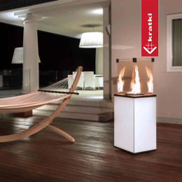 Terrasse Gassvarmer Patio Mini Glass Panel Hvit manuell 8,2 kW