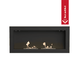 Built-in bioethanol fireplace DELTA2 90 cm black