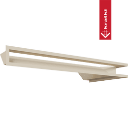 Kratka wentylacyjna kominkowa LUFT narożny lewy 80x40x9 kremowa