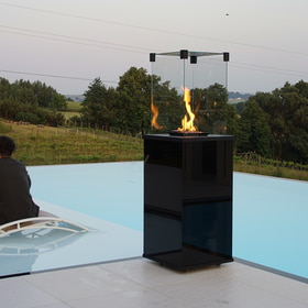 Свободно стоящий газовый нагреватель PATIO MINI стекло/черный - ручное управление
