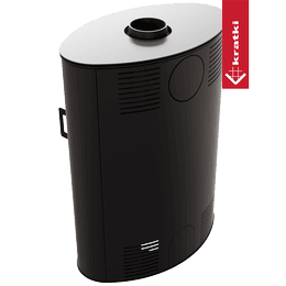Poêle à bois en acier KRATKI AB S/2 Ø 150 10 kW revêtement noir avec système de fermeture