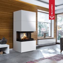 Modulær peis GRILLER NBC/EASY BOX 7 kW Ø 160 stålhus Bianco