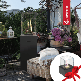 PATIO SLIM BLACK DUJINIS ŠILDYTUVAS + BIOETANOLINIS ŽIDINIS