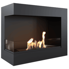 Wall mounted Bioethanol fireplace DELTA TÜV left-sided with glazing