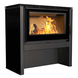 Kaminofen aus Stahl KRATKI JUNO 12 kW Ø 160 schwarzes Paneel