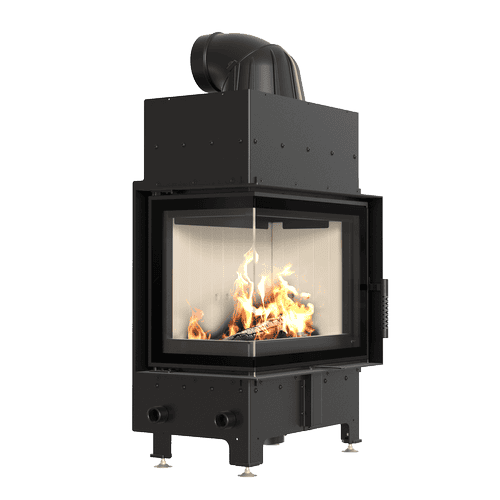 Steel fireplace FLOKI S left 8 kW Ø 160