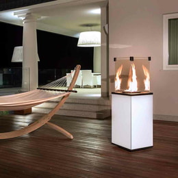 Plinski grelec Patio Mini steklena plošča bela ročni 8,2 kW