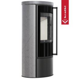 KRATKI ERIK Ø150 5,5 kW GREY SATIN keramische kachel met softclose deksel