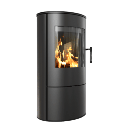 Malkas apkures tērauda krāsns KRATKI ROLLO 7 kW Ø 150 melna thermotec