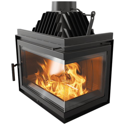 Right Cast Iron Fireplace KRATKI SIMPLE BS 15 kW Ø 200