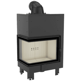 Kamineinsatz aus Stahl KRATKI MBZ links 13 kW Ø 200 gebogenes Glas