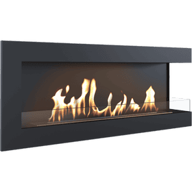 Wall mounted Bioethanol fireplace DELTA 1200 TÜV right-sided with glazing