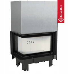 ατσάλινο ενεργειακό τζάκι KRATKI MBM αριστερά 10 kW Ø 200 Lift-up αυτοκλειόμενη πόρτα
