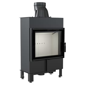 Steel fireplace LUCY SLIM 8 kW Ø 160 self closing door