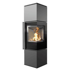 Wood burning steel stove REN/M right Ø 150 7 kW self closing door