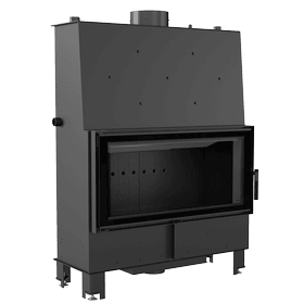 Water heating fireplace LUCY 20 kW Ø 200 Black thermotec lining