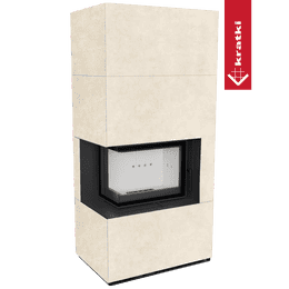 Модульный камин KRATKI FLOKI BOX левый 8 кВт Ø 160 кварцевый агломерат FOKOS TALCO