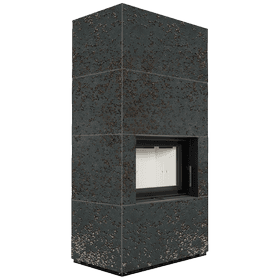 Modular fireplace FLOKI BOX 8 kW Ø 160 quartz sinter OXIDE NERO