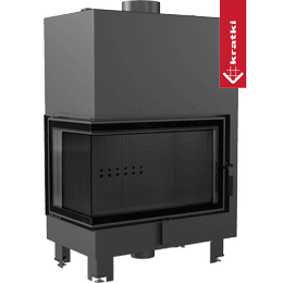 Wasserführender Kamineinsatz KRATKI MBO links 15 kW Ø 200 schwarz Verkleidung